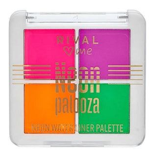 Rival Loves Me Neon Palooza Eyeliner Palette - Vibrant Neon Shades for Creative Makeup Looks Rival Loves Me Neon Eyeliner Palette - Bold Makeup Neon Eyeliner Palette, Water Liner Palette, Cosmetic Eyeliner, Vibrant Makeup Colors, Makeup Palette, Creative Makeup, Bold Eye Looks, Neon Makeup, Eyeliner for Special Effects, Makeup for Artists