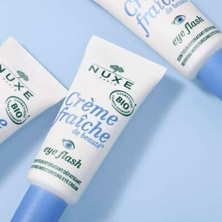 Nuxe Crème Fraîche de Beauté Eye Cream: Hydrates, Reduces Dark Circles & Puffiness | Sensitive Skin Formula Nuxe Eye Cream: Reduce Dark Circles & Puffiness eye cream, eye cream for sensitive skin, dark circle reducer, puffiness treatment, hydrating eye cream, Nuxe eye cream, eye care product, eye cream for dark circles, best eye cream for puffiness, sensitive skin, plant-based caffeine, buckwheat extract, 24-hour hydration, lightweight formula, dark circles, puffiness, hydration, gentle care, refreshed look