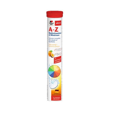 Doppelherz Multivitamin and Mineral Supplement Effervescent Tablets - 15 Count Orange Flavor