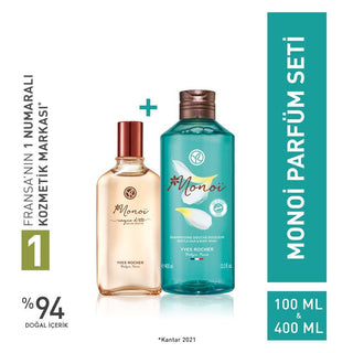 Monoi Luxury Perfume Set - Gift Set with EDT 100ml & Shampoo 400ml Monoi Perfume Set - Luxurious Gift Set Monoi Perfume Set, Luxury Grooming Set, Fragrant Gift Set, Tahitian Monoi Fragrance, Travel Perfume Set, Gift for Her, Luxury Fragrance, Grooming Essentials, Perfume and Shampoo Set, Travel Grooming, Monoi EDT, Monoi Hair and Body Shampoo