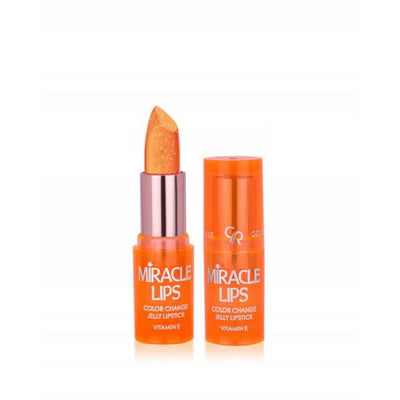Golden Rose Miracle Lips: Color Changing Jelly Lipstick - Natural Pink, Personalized pH Shade, Glossy Hydration - 3.7g