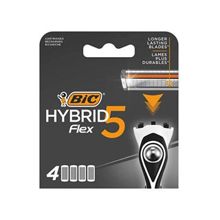 BIC Flex5 Hybrid Men's Razor Blades - 4 Refill Cartridges - Ultra Close Shave, Sensitive Skin, Flexible Titanium Blades BIC Flex5 Razor Blades - Close Shave, Sensitive Skin razor blades, men's razor, shaving blades, flexible razor, sensitive skin razor, bic razor, titanium blades, close shave, lubricating razor, razor refill cartridges, men's grooming, shaving, personal care, grooming essentials, shaving accessories, flexible blades, pivoting head, aloe vera, vitamin E, skin care, comfort shave, irritation-