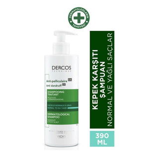 Vichy Dercos Anti-Dandruff Shampoo 13.2 fl oz - Normal & Oily Hair, Long-Lasting Dandruff Control Vichy Dercos Anti-Dandruff Shampoo - 13.2 fl oz Anti-dandruff shampoo, Vichy Dercos, Normal and oily hair shampoo, Dandruff treatment, Long-lasting dandruff control, Scalp care, Hair care, Cosmetics, Personal care, Flake-free scalp, Healthy hair, Dandruff solution, Hair shampoo, Vichy, Anti-dandruff, Oily hair care, Normal hair care