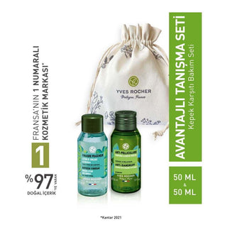 Yves Rocher Hair Care Set for Dandruff - Trial Size Prebiotic Shampoo & Detoxifying Vinegar for Oily Hair Yves Rocher Dandruff Hair Care Set - Trial Size hair care set, dandruff treatment, trial hair care products, prebiotic shampoo, detoxifying hair vinegar, gentle hair care, Yves Rocher, hair care routine, scalp care, dandruff relief, oily hair solution, travel hair care