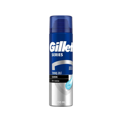 Gillette Charcoal Shaving Gel for Men - 200ml, Smooth Shave with Deep Cleansing Benefits