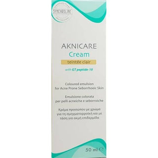 Synchroline Aknicare Tinted Acne Treatment Cream - Clair Shade: Blemish Coverage, Hydration & Mattifying Moisturizer with Salicylic Acid Synchroline Aknicare - Tinted Acne Cream: Clair Coverage & Treatment Tinted acne cream, Acne treatment moisturizer, Salicylic acid tinted cream, Mattifying acne cream, Blemish coverage cream, Tinted moisturizer for acne-prone skin, Aknicare cream teintee clair, Light coverage acne treatment, Tinted cream, Acne treatment, Salicylic acid, Mattifying, Blemish coverage, Tinted