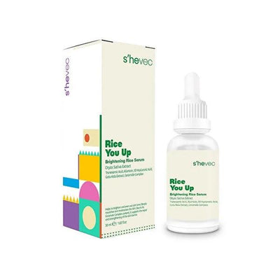 She Vec Rice You Up Facial Serum 30ml - Skin Brightening, Deep Hydration, Tone Balancing, Repair & Soothing for Glowing 