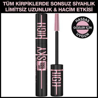 maybelline sky high mascara packaging, swatch of maybelline lash sensational sky high, model wearing maybelline lash sensational sky high mascara Maybelline New York Lash Sensational Sky High Mascara | Cosmic Black Maybelline Lash Sensational Sky High Mascara maybelline, mascara, cosmic-black, long-lasting, makeup, beauty, ai-generated, lash-volumizing, lengthening, eye-makeup