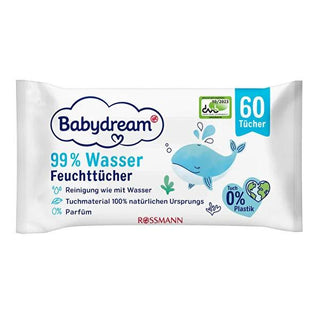 Babydream Baby Wet Wipes - %99 Water, Dermatologically Approved & Vegan, 3x60 Count Babydream Baby Wet Wipes - Gentle & Eco-Friendly baby wet wipes, organic baby wipes, dermatologically approved baby care, vegan baby products, climate-neutral baby wipes, gentle baby care, eco-friendly baby products, sensitive skin baby wipes, vegan baby wipes, baby care essentials, baby skin care, natural baby products