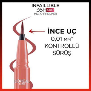loreal paris infaillible eyeliner 03 ancient rose, fine tip eyeliner in ancient rose shade, waterproof eyeliner by loreal paris Loreal Paris Infaillible 36H Grip Micro Fine Eyeliner - 03 Ancient Rose Loreal Paris Infaillible Eyeliner - 03 Ancient Rose loreal-paris, eyeliner, makeup, waterproof, long-lasting, micro-fine, precision-application, makeup-users, ai-generated, womens-beauty