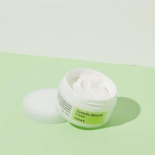 cosrx centella blemish cream packaging, cosrx centella blemish cream application on skin Cosrx Centella Blemish Cream - Soothing Moisturizer | 30g Cosrx Centella Blemish Cream - Soothing Moisturizer | 30g cosrx, centella-blemish-cream, moisturizer, oily-skin, combination-skin, soothing-cream, anti-blemish, skin-care, ai-generated, hydrating-cream