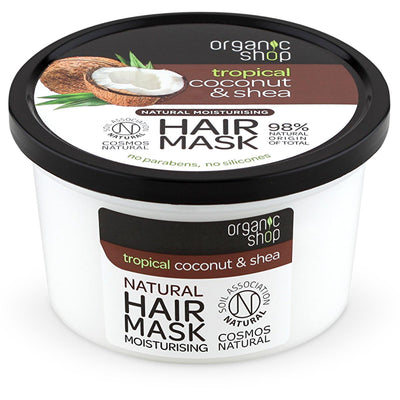 Organic Shop Coconut & Shea Hair Mask - Revitalize Dry & Damaged Hair - Natural, Silicone & Paraben-Free - 8.45 fl oz