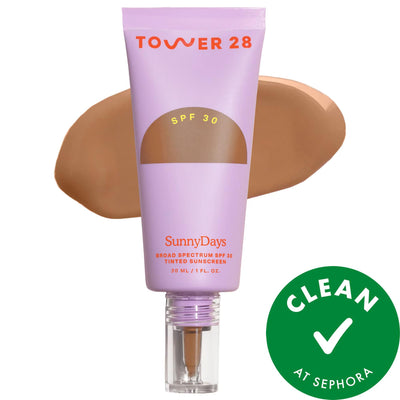 SunnyDays SPF 30 Tinted Sunscreen Foundation - Natural Finish, Vegan & Cruelty-Free | Mineral Sunscreen Foundation for S