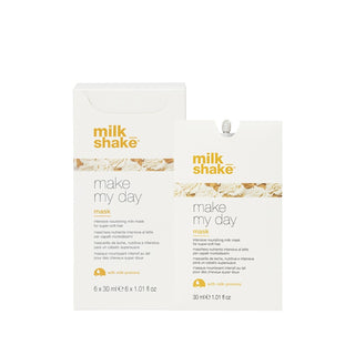 milk_shake Make My Day Nourishing Hair Mask 6 x 30ml - Intensive Hair Care for Dry & Damaged Hair milk_shake Make My Day Hair Mask for Dry & Damaged Hair hair mask, nourishing hair care, travel-sized hair products, milk_shake hair care, Make My Day Besleyici Saç Maskesi, dry hair solution, damaged hair repair, intensive hair nourishment, hair care routine, travel hair care, hair maintenance, healthy hair, soft hair, manageable hair