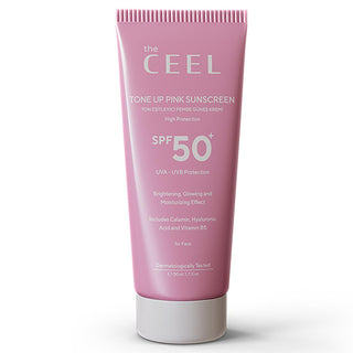 the ceel tone up pink sunscreen spf 50, sunscreen packaging and texture The Ceel Tone Up Pink Sunscreen SPF 50 - Brightening Protection for Women The Ceel Tone Up Pink Sunscreen SPF 50 - Brightening Protection the-ceel, pink-sunscreen, spf50, tone-up, skincare, moisturizer, makeup-base, anti-aging, brightening, ai-generated