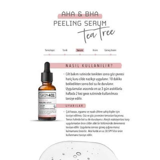 Skin401 AHA BHA Peeling Serum 30ml - Chemical Exfoliant for Skin Renewal, Vegan & Cruelty-Free Skin401 AHA BHA Peeling Serum - Vegan & Cruelty-Free AHA BHA peeling serum, chemical exfoliant, vegan skincare, cruelty-free skincare, acne treatment serum, skin renewal serum, exfoliating serum, skin tone improvement, vegan cosmetics, cruelty-free cosmetics, skincare routine, night routine, glycolic acid, lactic acid, salicylic acid, tea tree extract