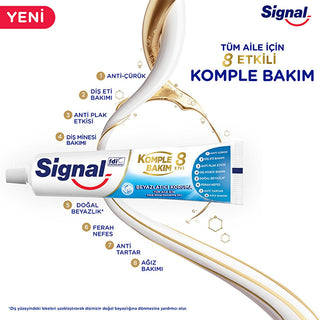 Signal Complete Care 8-Benefit Whitening Toothpaste - Family Toothpaste with 8 Oral Care Benefits