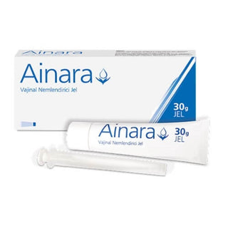 ainara vaginal moisturizing gel 30g, ainara gel packaging front view, ainara gel application sample Ainara Vaginal Moisturizing Gel - 30g Ainara Vaginal Moisturizing Gel - 30g vaginal-moisturizer, hydration-gel, intimate-care, ainara, comfort, moisturizing, dryness-relief, women-health, ai-generated, gel