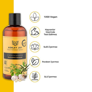 Ashley Joy Hair Loss Strengthening Shampoo - Garlic & Keratin Repair, Boost Volume & Shine - 400ml Ashley Joy Hair Loss Shampoo - Garlic & Keratin Repair hair loss shampoo, strengthening shampoo, garlic shampoo, keratin hair repair, volume boosting shampoo, anti hair fall shampoo, hair shine shampoo, damaged hair repair, Ashley Joy shampoo, dökülme karşıtı şampuan, hair strengthening, anti-breakage, hair repair, hair volume, hair shine, garlic extract, keratin, shampoo, hair care, hair treatment, hair fall 