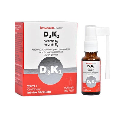 İmuneks _muneks Vitamin D3K2 Spray 20 ml - Boost Bone Health & Immune System