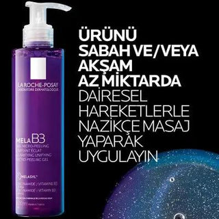 la roche posay mela b3 cleansing gel 200ml, close up of la roche posay cleansing gel bottle, application of mela b3 gel on skin La Roche Posay Mela B3 Cleansing Gel - Dark Spot Treatment | 200 ml La Roche Posay Mela B3 Cleansing Gel - Dark Spot Treatment la-roche-posay, mela-b3, cleansing-gel, dark-spot-treatment, skincare, sensitive-skin, facial-cleanser, niacinamide, daily-use, ai-generated