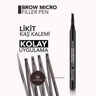 Flormar Brow Micro Filler Pen: Achieve Natural, Long-Lasting Fuller Eyebrows with Easy Application - Deep Brown Flormar Brow Micro Filler Pen - Natural Eyebrow Look eyebrow micro filler pen, eyebrow filling pen, liquid eyebrow pen, long lasting eyebrow filler, natural eyebrow look, sparse eyebrow solution, brow micro filler, Flormar eyebrow pen, easy eyebrow filler, eyebrow makeup, eyebrow filler, eyebrow pencil, brow pen, brow makeup, brow grooming, natural brows, defined brows, long-wearing, smudge-proof,