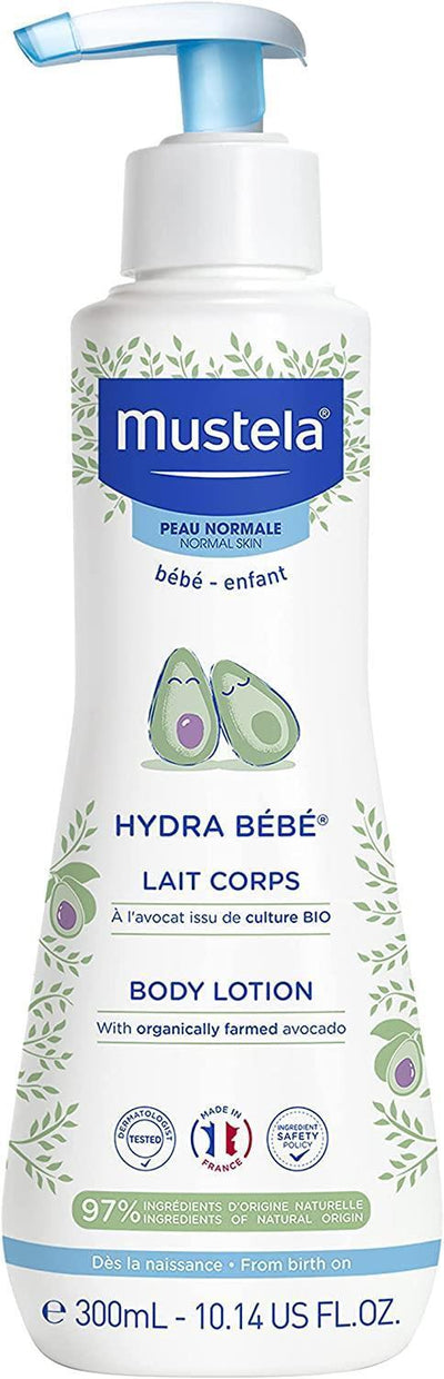 Mustela Hydra BŽbŽ: Gentle & Natural Baby Body Lotion - 300ml for Daily Hydration, Protection & Sensitive Skin - Pure, S