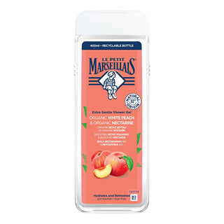 Le Petit Marseillais Peach Shower Gel - Gently Cleanses & Moisturizes Dry Skin - Natural & Fruity Scent - Family Size, 13.53 fl oz Le Petit Marseillais Peach Shower Gel - Gentle & Moisturizing shower gel, peach shower gel, nectarine shower gel, moisturizing shower gel, family shower gel, gentle shower gel, Le Petit Marseillais shower gel, fruity shower gel, best shower gel for dry skin, natural shower gel, peach scent, white peach, nectarine, dry skin, sensitive skin, refreshing, hydrating, cleansing, bath,