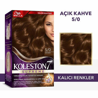 Wella Koleston Supreme 5/0 Light Brown Hair Dye Kit: Gray Coverage, Intense Color & Conditioning, Permanent At-Home Hair Color Wella Koleston Light Brown Hair Dye: Gray Coverage & Intense Color hair dye, hair color, at home hair color, gray hair coverage, light brown hair dye, Wella Koleston, permanent hair color, hair coloring kit, hair dye with conditioner, hair color for women, hair color for gray coverage, hair dye for gray hair, light brown hair, at-home hair color, Wella hair dye, Koleston Supreme, ha
