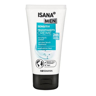 Isana Men Moisturizing Cream for Sensitive Skin: 24H Hydration, Aloe Vera, Shea Butter - Soothe, Protect & Hydrate Isana Men Moisturizing Cream - Soothe & Hydrate Sensitive Skin Isana Men Moisturizing Cream, Men's sensitive skin cream, Hydrating cream for men, Moisturizer with shea butter, Soothing cream for sensitive skin, 24 hour moisturizer, Men's face cream, Aloe vera skin cream, Men's Moisturizing Cream, sensitive skin, moisturizing, shea butter, aloe vera, hydrating, soothing, face cream, skin care, m