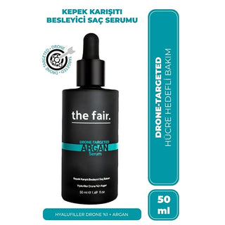 the fair. Drone-Targeted Argan Hair Serum 50ml - Nourishing Vegan Formula for All Hair Types the fair. Argan Hair Serum 50ml - Nourishing Vegan Hair Care Argan Hair Serum, Vegan Hair Care, Drone-Targeted Hair Serum, Hair Nourishment, the fair. Hair Products, Hair Care, Vegan Beauty, Nourishing Hair Serum, Strengthening Hair Serum, All Hair Types, Hyalufiller Drone Technology, Argan Oil, Cruelty-Free, Plant-Based Hair Care, Hair Growth, Hair Health
