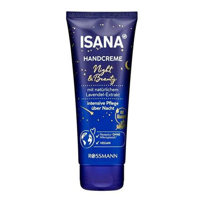 Isana Night & Beauty Hand Cream 100ml - Intensive Moisturizing Hand Care for Dry Skin, Dermatologically Tested, Micropla