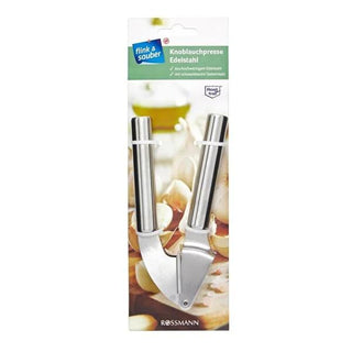 Flink & Sauber Stainless Steel Garlic Press - Effortless Crushing, Easy Clean Garlic Mincer, Herb Crusher Flink & Sauber Garlic Press: Easy Clean, Stainless Steel garlic press, stainless steel garlic press, easy clean garlic press, garlic crusher, kitchen gadget, garlic mincer, herb crusher, dishwasher safe garlic press, garlic, stainless steel, easy clean, crusher, gadget, mincer, herb, dishwasher safe, cooking, food prep, kitchen tools, home cooking, versatile kitchen tool, garlic clove, garlic presser, q