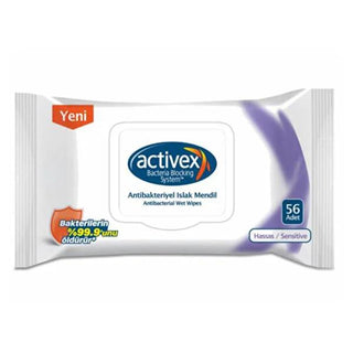 Activex: Ultimate Antibacterial Wet Wipes - Kills 99.9% of Bacteria for Superior Hygiene & Sensitive Skin Protection - 56 Count Activex Antibacterial Wipes: Kills 99.9% Bacteria - 56 Count antibacterial wet wipes, hygienic wipes, bacteria killing wipes, sensitive skin wipes, hand sanitizing wipes, surface cleaning wipes, Activex wipes, disinfectant wipes, hygiene, cleaning, sanitizing, disinfectant, household cleaning, personal care, travel wipes, gym wipes, office wipes, kitchen wipes, bathroom wipes, pH b
