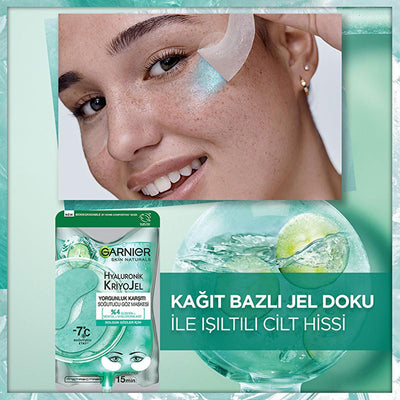 Garnier Hyaluronik Cooling Eye Mask - Anti-Fatigue, Hydrating Under-Eye Skincare for Reduced Puffiness & Fine Lines