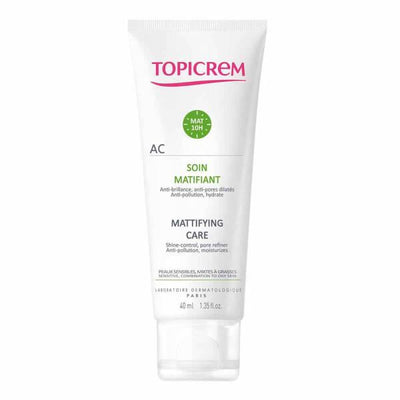 Topicrem AC Mattifying Face Cream: Oil-Free Moisturizer for Sensitive & Oily Skin | Pore Minimizing, 10-Hour Shine Contr