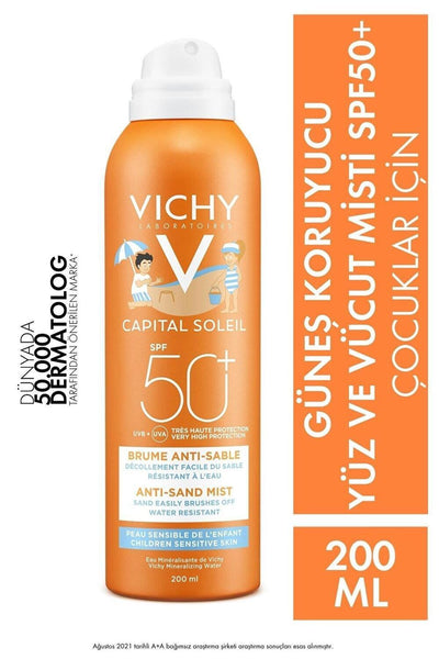 Vichy Capital Soleil SPF50 Anti-Dandruff Mist for Children - Hypoallergenic, Water-Resistant Sunscreen Spray - 6.76 fl o