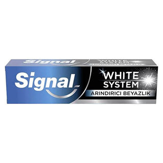 Signal White System Whitening Toothpaste: Natural Mineral & Active Carbon, Gentle Stain Removal, Fresh Mint - 75ml Signal Whitening Toothpaste: Natural White, Stain Removal teeth whitening toothpaste, whitening toothpaste, charcoal toothpaste, natural teeth whitening, mint toothpaste, stain removal toothpaste, Signal toothpaste, oral hygiene, teeth cleaning, teeth whitening, stain removal, fresh breath, whiter smile, oral care, dental hygiene, toothpaste, mint flavor, dental care, personal care, beauty, hea