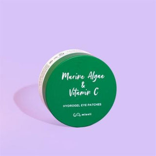 misoli vitamin c eye patches packaging, close up of misoli vitamin c eye patches on model, ingredients of misoli vitamin c eye patches Misoli Vitamin C Eye Patches - Anti-Aging Hydration | 84g Misoli Vitamin C Eye Patches - Anti-Aging Hydration misoli, vitamin-c-eye-patches, anti-aging, eye-care, skincare, hydration, tired-eyes, dark-circles, gel-patches, ai-generated