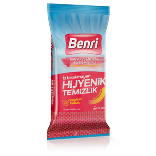 Benri Bathroom and Kitchen Hygiene Wipes 50 Count - Effective Cleaning Solution for Sink, Countertop, and Ceramic Surfaces Benri Bathroom & Kitchen Wipes 50 Count - Effective & Convenient Bathroom cleaning wipes, Kitchen cleaning wipes, Hygiene wipes, Greyfurt scented cleaning wipes, Effective cleaning solution for sink and countertop, Cleaning wipes, Bathroom hygiene, Kitchen hygiene, Convenient cleaning, Economical cleaning solution