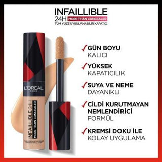 Loreal Paris Infaillible More Than Concealer - 323 Fawn, Long-Lasting High Coverage Makeup for Dark Circles and Uneven Skin Tone Loreal Paris Infaillible Concealer - 323 Fawn, Long-Lasting Coverage Loreal Paris Infaillible Concealer, Long-lasting concealer, High coverage concealer, Concealer for dark circles, Makeup for uneven skin tone, Cosmetics, Beauty products, Skincare, Makeup essentials, Flawless complexion, Confidence boost, 24-hour coverage, Moisturizing formula, Large sponge tip applicator, Suitabl