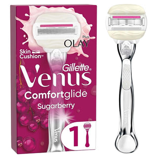 Gillette Venus Comfort Glide Sugarberry Women's Razor - 3-Blade Scented Razor for Smooth Shaving Gillette Venus Comfort Glide Sugarberry Women's Razor women's razor, scented razor, comfortable shaving, 3-blade razor, ergonomic handle razor, smooth shaving, lubrication, precision shaving, personal care, shaving essentials, Gillette Venus, Sugarberry, women's grooming, shaving products