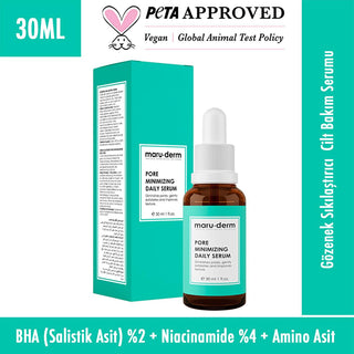 maruderm bha and peptide serum 30ml bottle, maruderm skin care serum close-up, pore minimizing serum application Maruderm BHA and Peptide Skin Care Serum - Pore Minimizer | 30 ml Maruderm BHA Peptide Serum - Pore Minimizer | 30 ml maruderm, bha-serum, peptide-serum, pore-minimizer, skin-care, oily-skin, anti-aging, serum-30ml, facial-serum, ai-generated