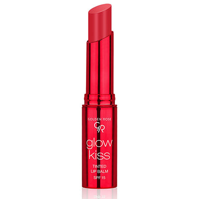 Golden Rose Glow Kiss Strawberry Tinted Lip Balm: SPF 15, Shea Butter, Hyaluronic Acid - Vegan Moisturizing & Sun Protec