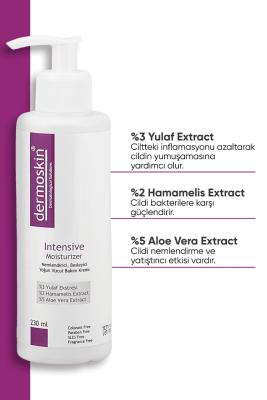 dermoskin intensive moisturizing cream 230ml, detailed view of dermoskin moisturizing ingredients Dermoskin Intensive Moisturizing Cream - Deep Hydration | 230ml Dermoskin Intensive Moisturizing Cream - 230ml dermoskin, moisturizer, sensitive-skin, intensive-care, natural-ingredients, hydration, daily-use, skincare, ai-generated, cream