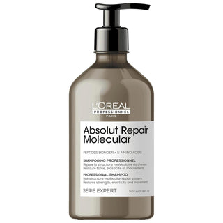 L'Oréal Professionnel Absolut Repair Molecular Shampoo for Damaged Hair - Sulfate-Free, Color-Safe, Repairing Shampoo with Peptides Absolut Repair Shampoo - Molecular Repair for Damaged Hair repair shampoo, damaged hair care, sulfate-free shampoo, color-safe hair products, molecular repair hair treatment, peptide-based hair care, hair repair, hair nourishment, salon-grade shampoo, reparative hair care, dry hair solution, damaged hair solution, color-treated hair care