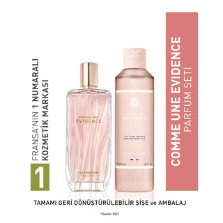 Comme une Evidence Large Perfume Set - EDP 100ml with Body Lotion Comme une Evidence 100ml Perfume Set - Luxury Fragrance Gift Comme une Evidence perfume, large perfume set, fragrance gift set, EDP 100 ml, perfume and body lotion set, luxury fragrance, premium perfume, gift ideas, personal care, Comme une Evidence brand, fragrance experience, long-lasting scent, moisturizing body lotion