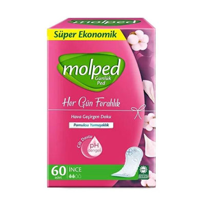 Molped Fragrance-Free Sanitary Pads - 60 Count, Breathable & Comfortable Menstrual Hygiene Products