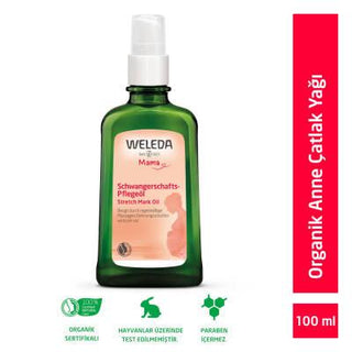 Weleda Stretch Mark Oil for Pregnancy - Natural Stretch Mark Prevention, 3.38 fl oz Weleda Stretch Oil for Pregnancy - Natural & Effective stretch mark oil, pregnancy skincare, natural stretch mark prevention, Weleda Mama Anne Çatlak Yağı, pregnancy stretch oil, natural skincare, expectant mothers, stretch mark prevention, chemical-free, hypoallergenic, Almond oil, Wheat germ oil, Jojoba, Arnica extract