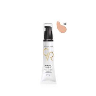 Golden Rose Mineral Liquid Foundation: SPF 15, Powdery Matte Finish, Natural Coverage - Shade 08 (35ml) Golden Rose Mineral Liquid Foundation SPF 15 | Matte Finish Mineral liquid foundation, Powdery finish foundation, SPF 15 foundation, Golden Rose foundation, Mineral makeup, Liquid foundation, Foundation SPF 15, Matte finish foundation, Mineral foundation, SPF foundation, Matte foundation, Makeup, Cosmetics, Face makeup, Natural coverage, Sensitive skin, Shade 08, Facial coverage, Even skin tone, Sun prote